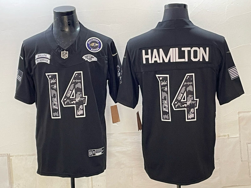 Men Baltimore Ravens #14 Hamilton black Nike 2026 NFL Jersey 101103